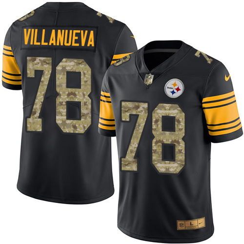 Nike Steelers #78 Alejandro Villanueva Black/Camo Men's Stitched NFL Limited Rush Jersey - Click Image to Close